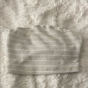 White Textured Tube Top